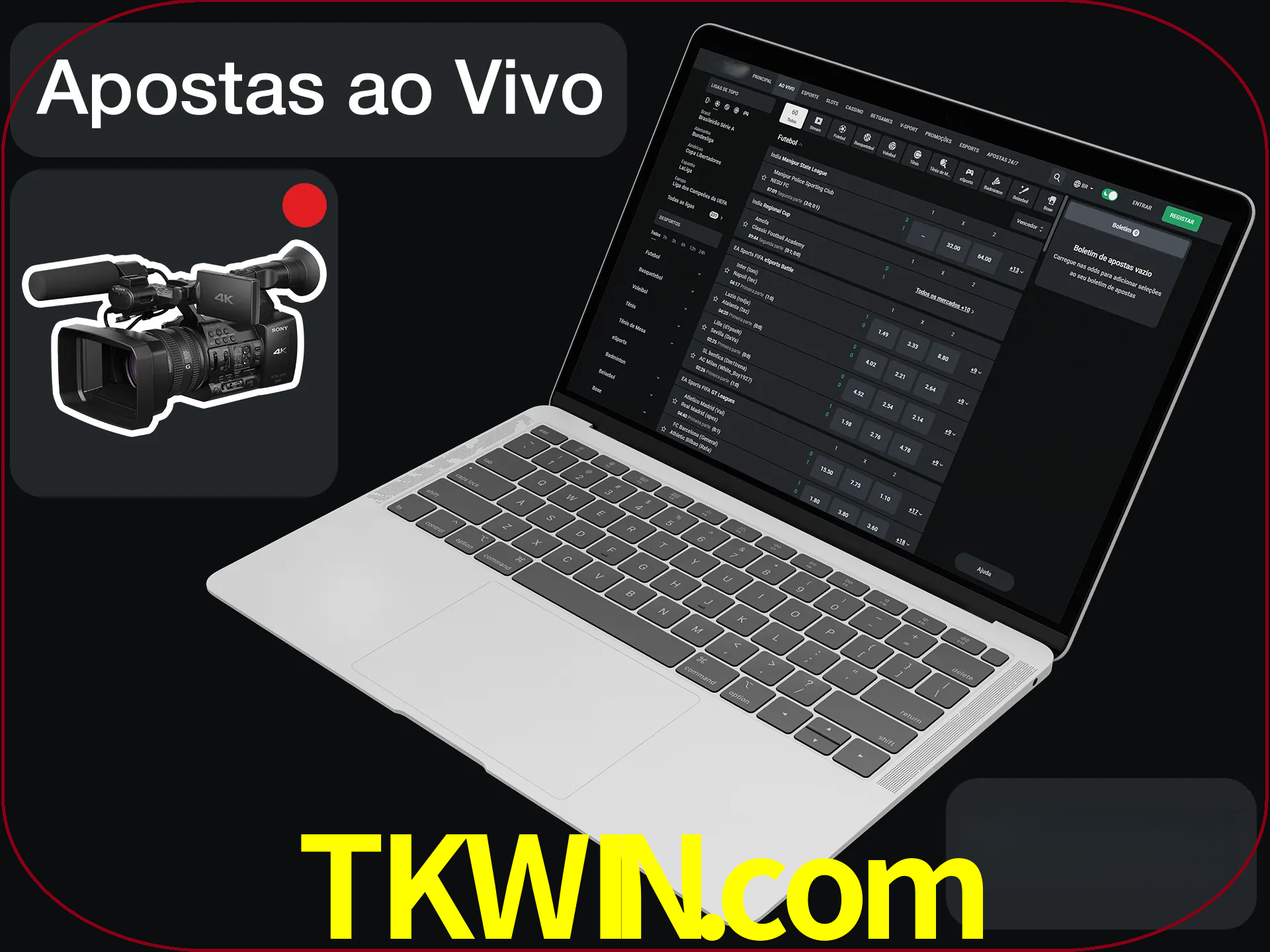 Aposte em formato ao vivo em nosso site.