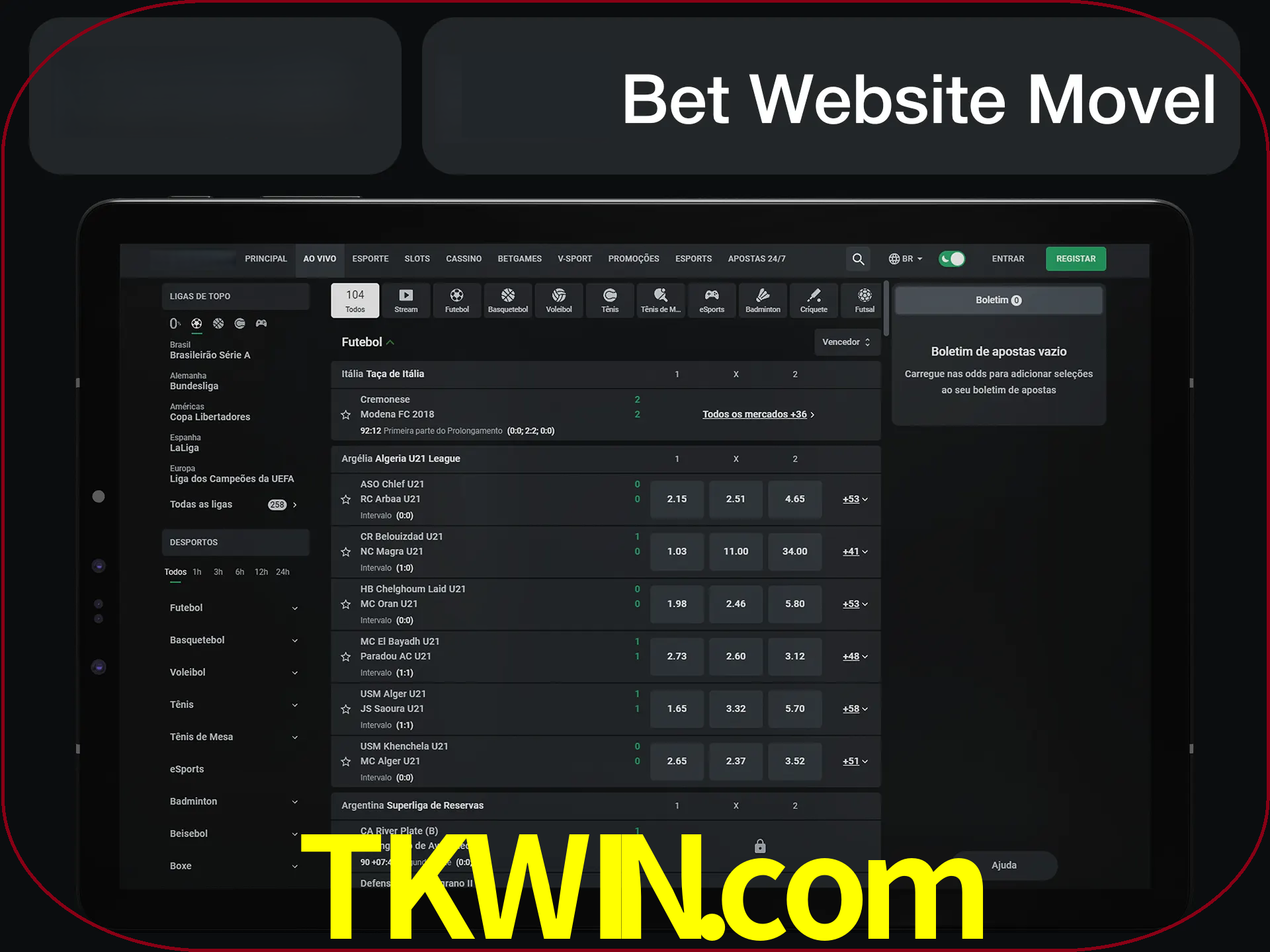Use nosso website em qualquer dispositivo.